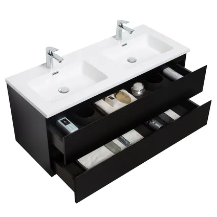 Meuble de salle de bain Angela 120 cm - Badplaats - Noir mat – Armoire rangement 2