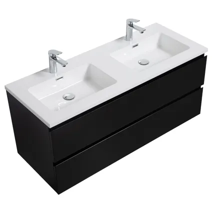 Meuble de salle de bain Angela 120 cm - Badplaats - Noir mat – Armoire rangement 4