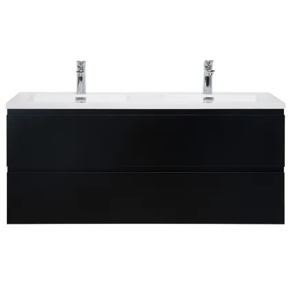 Meuble de salle de bain Angela 120 cm - Badplaats - Noir mat – Armoire rangement 5