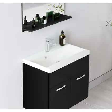 Meuble de salle de bain Montreal 01 60 cm - Badplaats - Noir Brillant - Armoire 3