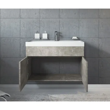 Meuble de salle de bain Paso 01 - Badplaats - 80 cm - Beton gris - Armoire 3
