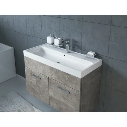 Meuble de salle de bain Paso 01 - Badplaats - 80 cm - Beton gris - Armoire 4