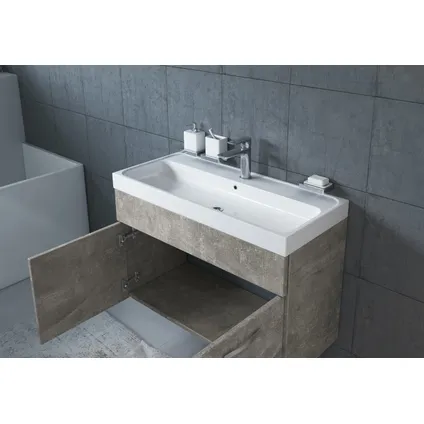 Meuble de salle de bain Paso 01 - Badplaats - 80 cm - Beton gris - Armoire 5