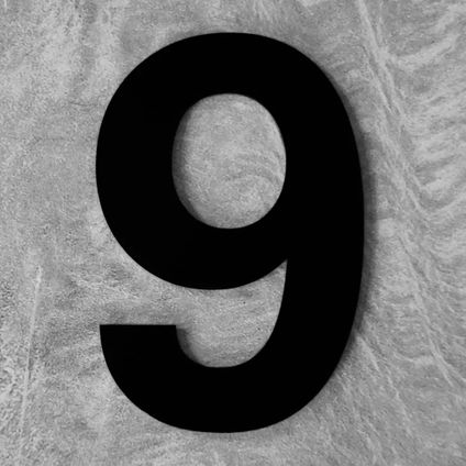 Numéro de maison-9-Logixbox-noir-bâton, ne perce pas-7,5cm-Gras