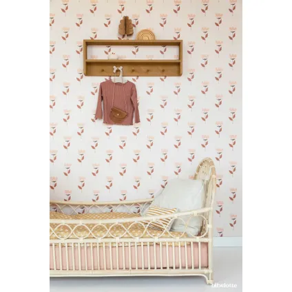 Papier peint intissé - Bibelotte - Fleur rétro - Rose - 2x 50x270cm - Trendy Kinderbehang 3