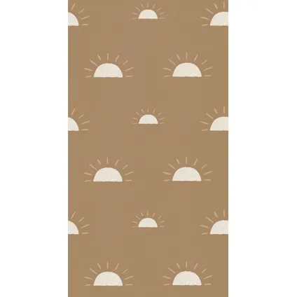 Bibelotte - Vliesbehang - Ochtendgloren - Bruin - 2x 50x270cm - Trendy Kinderbehang