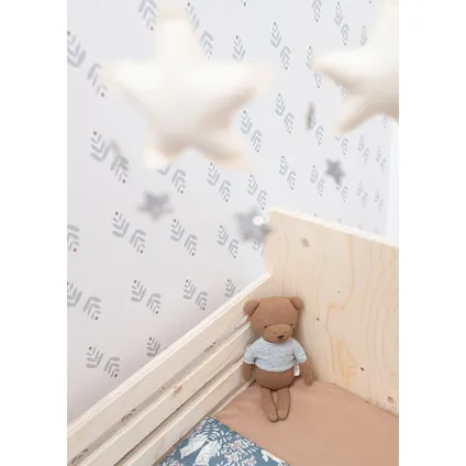 Bibelotte - Vliesbehang - Cappuccino - Blauw - 2x 50x270cm - Trendy Kinderbehang 3