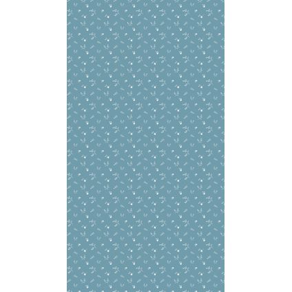 Bibelotte - Vliesbehang - Bloemenzee Klein - Denimblauw - 2x 50x270cm - Trendy Kinderbehang