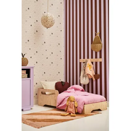 Studio Pieni - Vliesbehang - Strepen - Roos - 2x 50x270cm - Trendy Kinderbehang 2