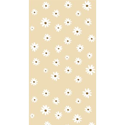 Bibelotte - Vliesbehang - Madelief - Geel - 2x 50x270cm - Trendy Kinderbehang
