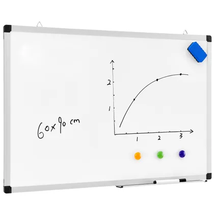 ACAZA - Magnetisch Whiteboard 60x90cm - inclusief uitwisbare Stift, Wisser en Afleggoot 2