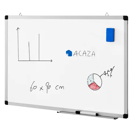 ACAZA - Magnetisch Whiteboard 60x90cm - inclusief uitwisbare Stift, Wisser en Afleggoot 9