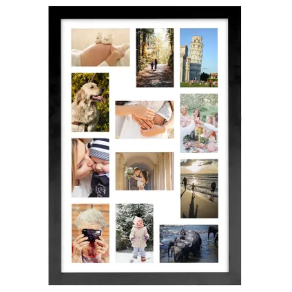 MADISON - Cadre photo comprenant un passe-partout avec 12 photos de 10x15cm