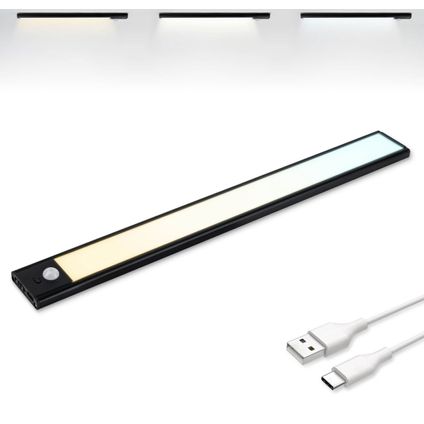 Brendz Kastverlichting - PIR sensor - USB-C - 40 cm - 3 kleurtemperaturen
