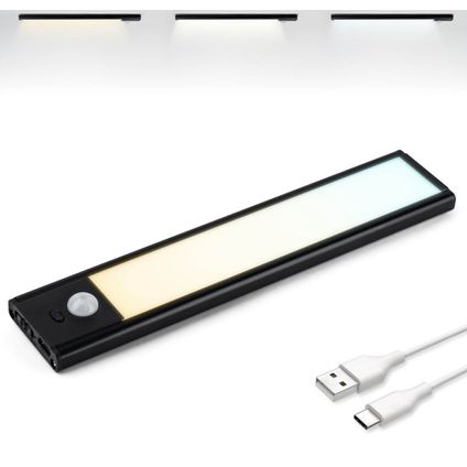 Brendz Éclairage de Placard - Capteur PIR - USB-C - 20 cm - 3 températures de couleur