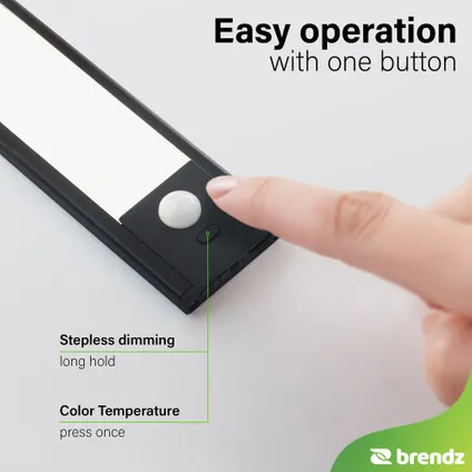 Brendz Kastverlichting - PIR sensor - USB-C - 20 cm - 3 kleurtemperaturen 7