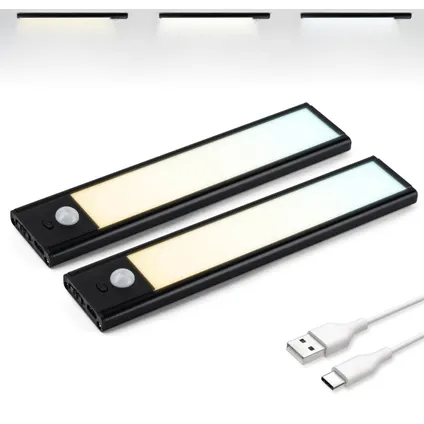 Brendz Éclairage de Placard - Capteur PIR - USB-C - 20 cm - 3 températures de couleur