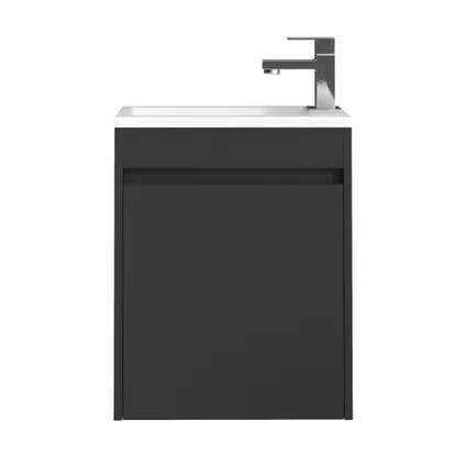 Badplaats Toiletmeubel Sinta 40cm - mat zwart - witte wastafel 3