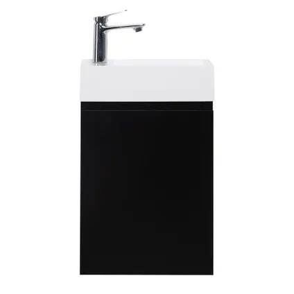 Meuble de salle de bain Angela 40 x 22 cm Noir Mat - Armoire de rangement 5