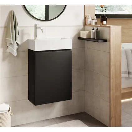 Meuble de salle de bain Angela 40 x 22 cm Noir Mat - Armoire de rangement 6