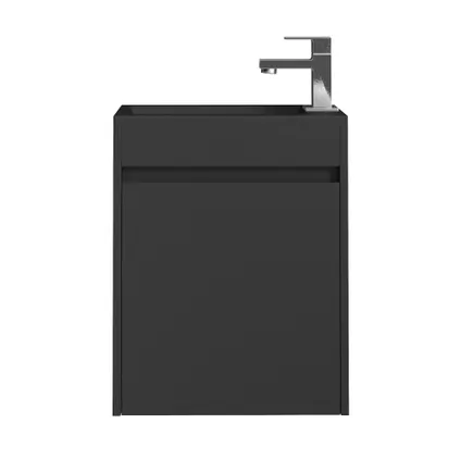 Badplaats Toiletmeubel Sinta 40cm - mat zwart - zwarte wastafel 3