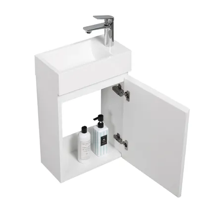 Meuble de salle de bain Angela 40 x 22 cm Blanc Mat - Armoire de rangement 2