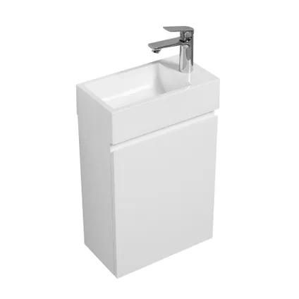 Meuble de salle de bain Angela 40 x 22 cm Blanc Mat - Armoire de rangement 4