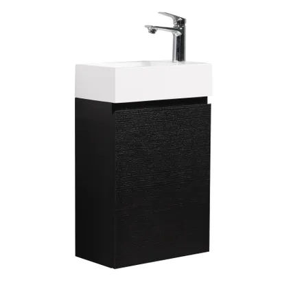 Meuble de salle de bain Angela 40 x 22 cm Noir - Armoire de rangement