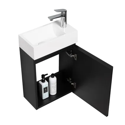 Meuble de salle de bain Angela 40 x 22 cm Noir - Armoire de rangement 2