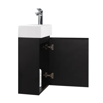 Meuble de salle de bain Angela 40 x 22 cm Noir - Armoire de rangement 3