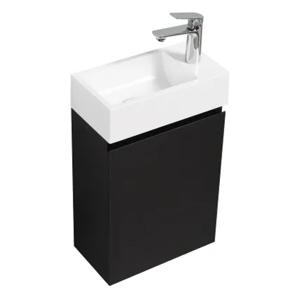 Meuble de salle de bain Angela 40 x 22 cm Noir - Armoire de rangement 4