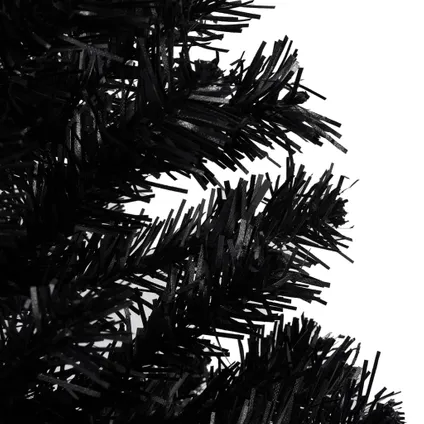 vidaXL Arbre de Noël artificiel pré-éclairé et boules noir 150 cm 2