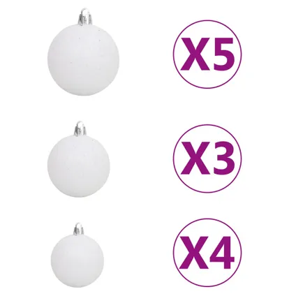 vidaXL Kunstkerstboom met verlichting en kerstballen 120 cm PVC 6