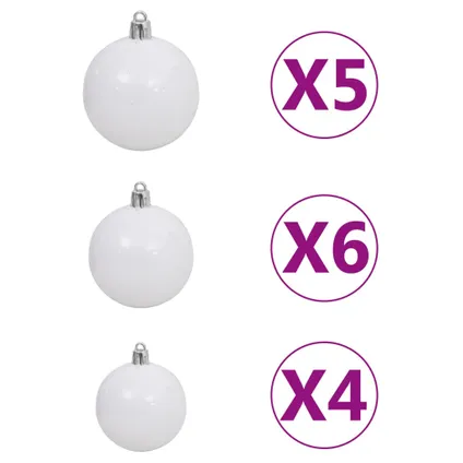 vidaXL Kunstkerstboom met verlichting en kerstballen 120 cm PVC 8