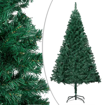 vidaXL Kunstkerstboom met verlichting en kerstballen 210 cm PVC 2
