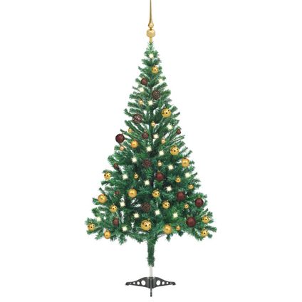 vidaXL Kunstkerstboom met verlichting en kerstballen 546 takken
