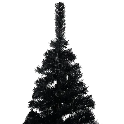 vidaXL Arbre de Noël artificiel pré-éclairé et boules noir 120 cm 3
