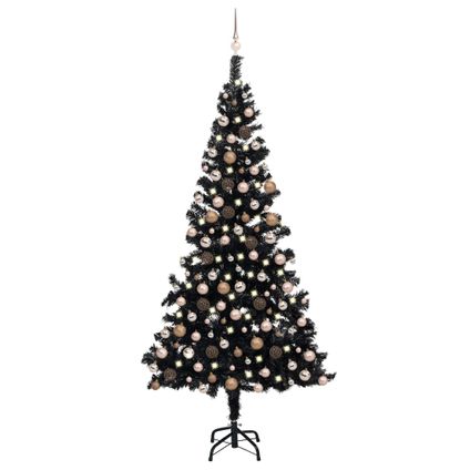 vidaXL Kunstkerstboom met verlichting en kerstballen 240 cm PVC