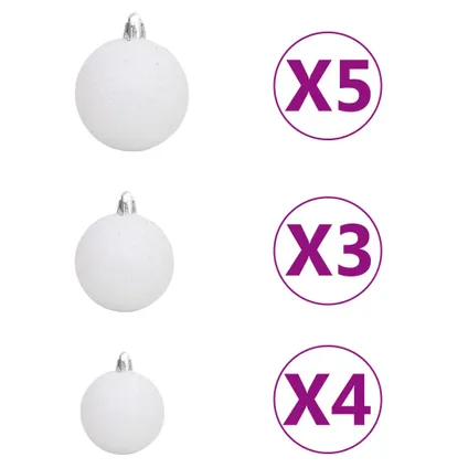 vidaXL Kunstkerstboom met verlichting en kerstballen 620 takken 7