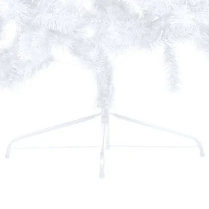 vidaXL Demi-arbre de Noël artificiel pré-éclairé et boules blanc 6