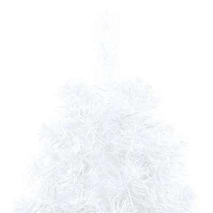 vidaXL Demi-arbre de Noël artificiel pré-éclairé et boules blanc 8