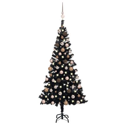 vidaXL Kunstkerstboom met verlichting en kerstballen 150 cm PVC