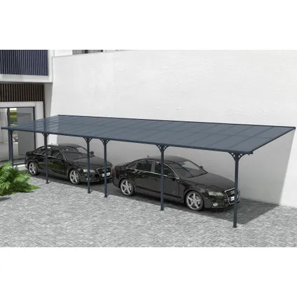 Pergola/Carport adossé 33m² KLEO 1100L300 aluminium Gris