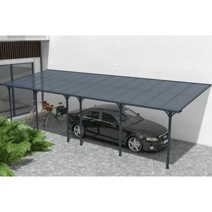 Pergola/Carport adossé 27m² KLEO 900L300 aluminium Gris