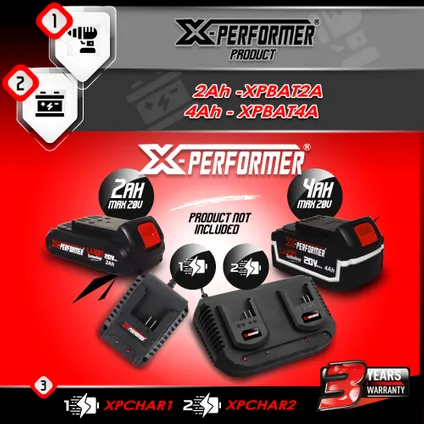 X-Performer - Oplaadbare kettingzaag 40V (2x20V) - Oregon zaagblad en ketting - Geleverd zonder accu 2