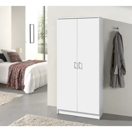 Interiax Opbergkast 'Amelie' 2 deuren en 4 legplanken Wit (180x80x40) 3