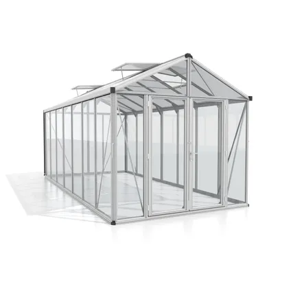 Serre Vitavia Zeus Comfort taille 13800 aluminium anodisé vitrage verre de sécurité + polycarbonate 10mm 2