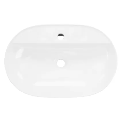 ML-Design Keramische wastafel in glanzend wit 60 x 40 x 12 cm, ovaal, moderne opzetwastafel 3