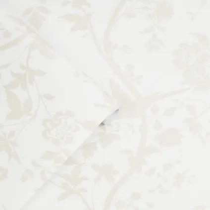 Laura Ashley Vliesbehang |Oriental Garden Pearlescent White | Wit | Bloemen & Vogels | 10mx52cm 2