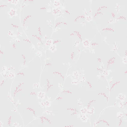Vliesbehang Eva Floral Sugared Grey | Lichtgrijs | Bloesem | 10mx52cm